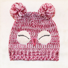 Children Baby Kids Knitted Owl Bird Printing Embroidery Hat Warm Beanie (HW633)